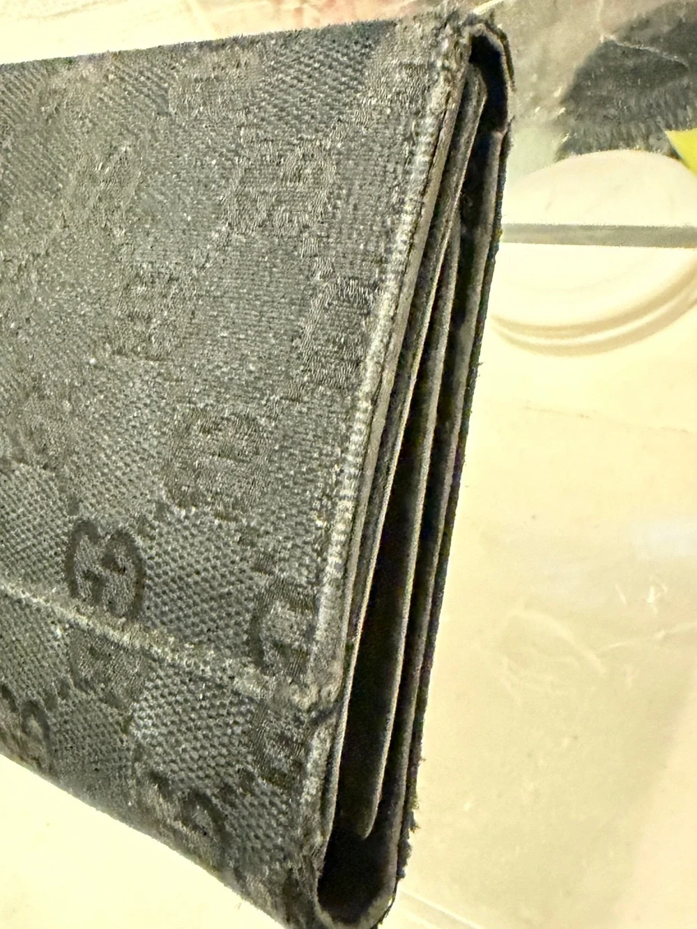 Gucci Black Canvas & Leather Project Wallet